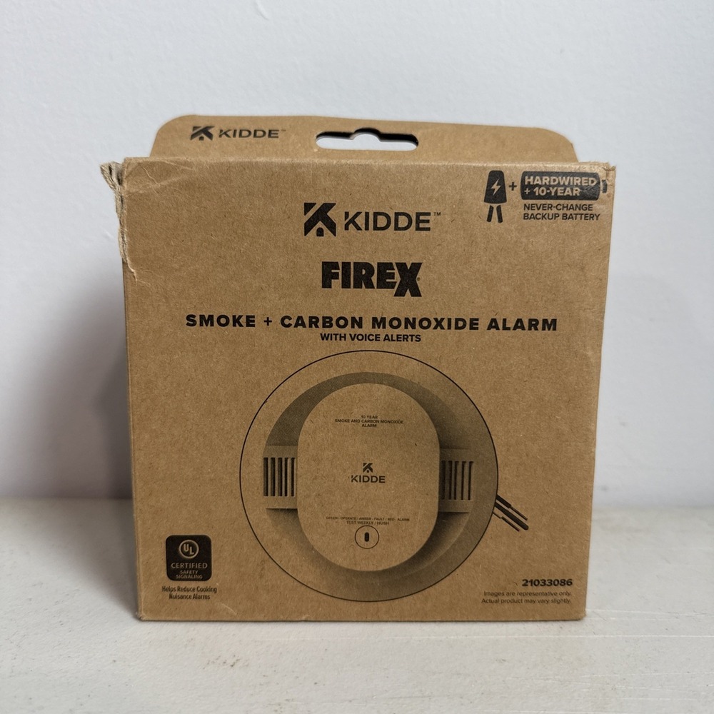 Kidde FireX 21033086 Combo Smoke Carbon Monoxide Alarm Voice Alert CUAC10YFEX-V